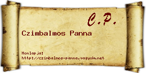 Czimbalmos Panna névjegykártya